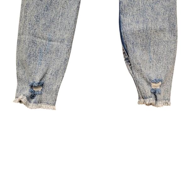 Tinseltown Junior 5 Distressed Straight Leg Jeans Light Wash Grunge Skater Punk - Picture 5 of 10